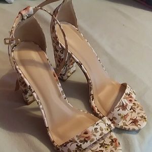 Floral block heels